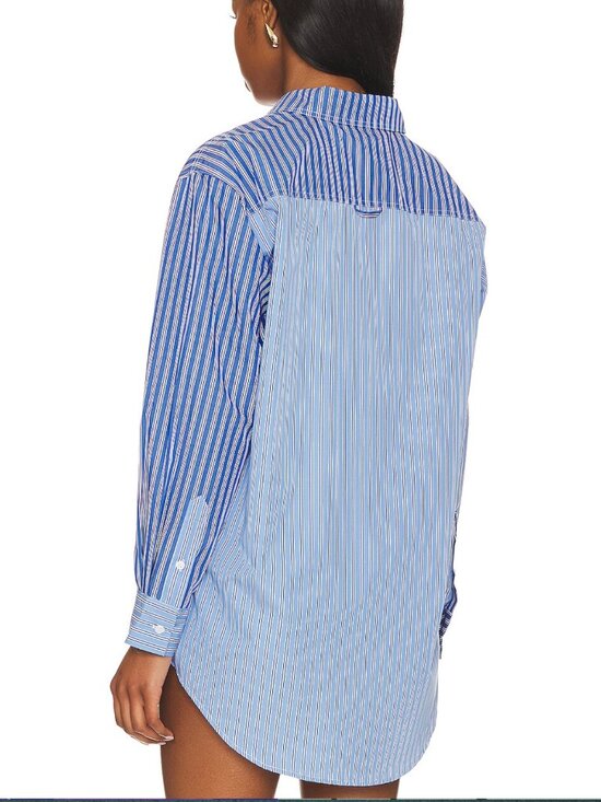 Solid & Striped Oxford Tunic Blue Stripe Button Down Cover Up Medium NWOT - Picture 3 of 5